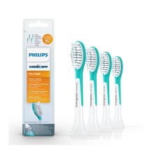 Стандартные насадки для звуковой зубной щетки для детей 7+, Philips, Sonicare for Kids HX6044/33, 4шт, Бережная чистка для детских зубов, Удаление налета , Жесткость щетинок средняя, Цвет голубой