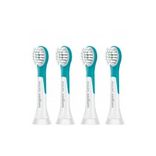 Компактные насадки для звуковой зубной щетки для детей, Philips, Sonicare for Kids Mini HX6034/33, 4шт, Индикаторные щетинки, Синие индикаторные щетинки выцветают, Материал насадки щетки без бисфенола-А, Компактные, Система чистящих насадок сменные, Цвет 