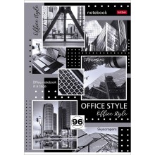 Тетрадь "Hatber", 96л, А4, клетка, лак, на скобе, серия "Office Style"