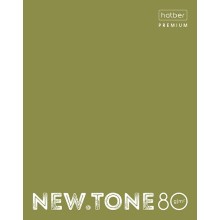 Тетрадь "Hatber Premium", 80л, А5, клетка, ламинация, на скобе, серия "NewTone Pastel - Олива"